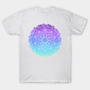 Purple-Blue Digital Mandala T-Shirt